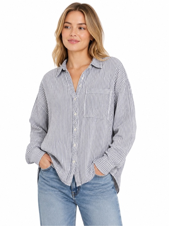 SO Tops - SO The Favorite Button-Down Striped Shirt – Women’s Size XL